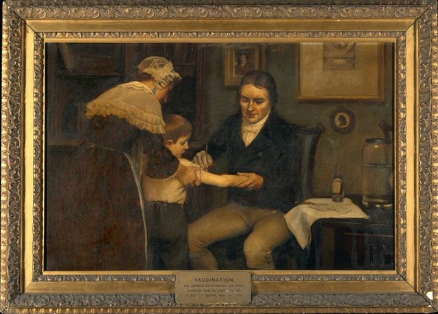 Painting depicting Jenner inoculating Phipps by Ernest Board (c. 1910)