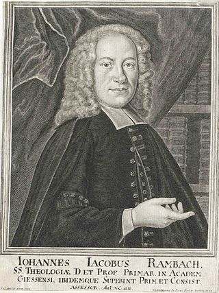 <span class="mw-page-title-main">Johann Jacob Rambach (theologian)</span> Lutheran theologian (1693–1735)