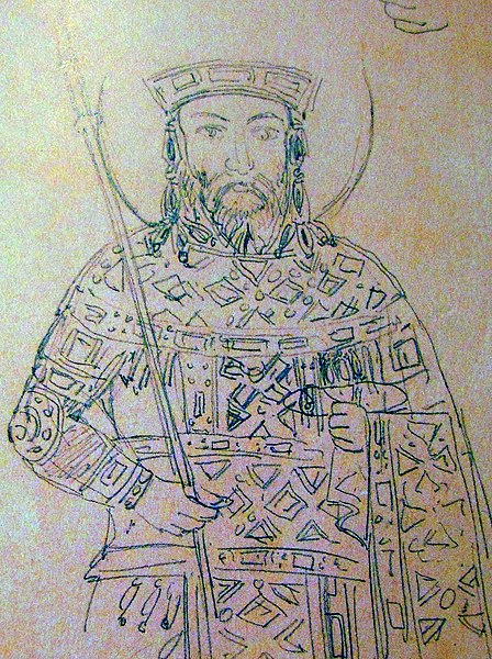 Datei:John V Palaiologos, Fossati drawing of mosaic in Hagia Sophia.jpg