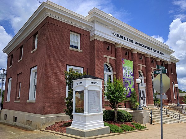 The old Troy Post Office (built 1920); now, the Johnson Center for the Arts