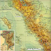 Topographische Karte von Westsumatra aus den 1930er Jahren (Ausschnitt)