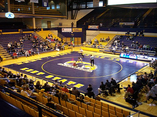 Kent State home wrestling meet on 24 January 2009 versus the Northern Illinois Huskies at the MAC Center.