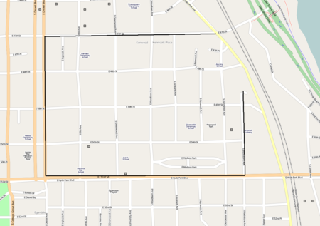 Kenwood District map (northeast boundaries are left undefined at City of Chicago page) Kenwood District map.png