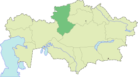 कोस्तानयचे कझाकस्तान देशाच्या नकाशातील स्थान