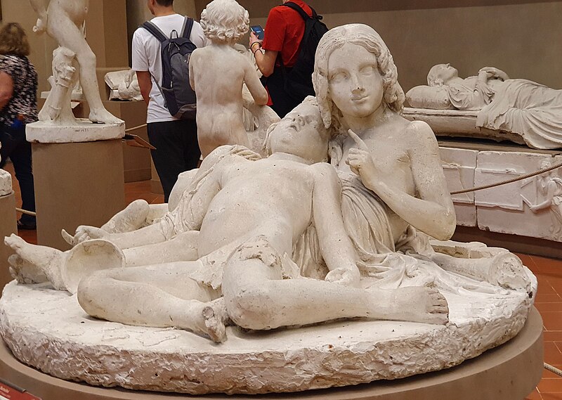 File:La Table aux Amours by Lorenzo Bartolini-Plaster model-Galleria dell'Accademia.jpg