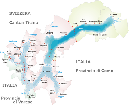 Lago di Lugano Mappa