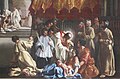 Le bienheureux Bernardo Tolomei communiant les malades de la peste, détail, XVIIe siècle, École italienne