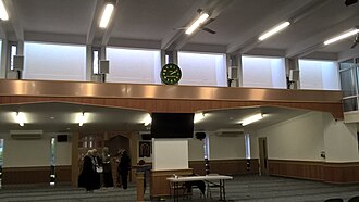 Main hall on public open day Leeds Grand Mosque interior edited Feb 2018.jpg