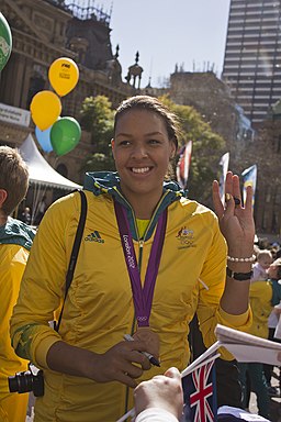 Liz Cambage at the Welcome Home parade in Sydney (2)