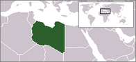 نقشه‌ای نشان‌دهنده جایگاه لیبی در نقشه
