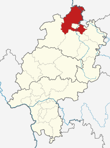 Circondario di Kassel – Localizzazione