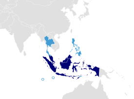 Malajin, ja indonesian puhuma-alue Kaakkois-Aasiassa.