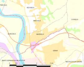 Mapa obce Massieux