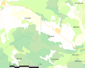 Poziția localității Nébias