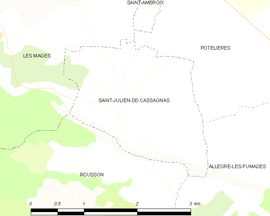 Mapa obce Saint-Julien-de-Cassagnas