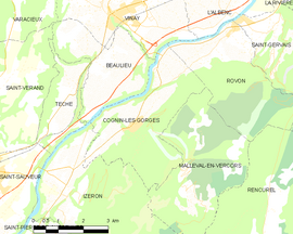 Mapa obce Cognin-les-Gorges