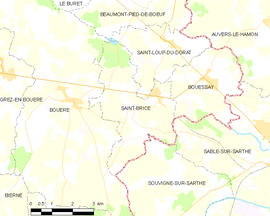 Mapa obce Saint-Brice