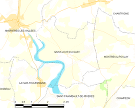 Mapa obce Saint-Loup-du-Gast