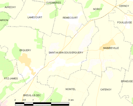 Mapa obce Saint-Aubin-sous-Erquery