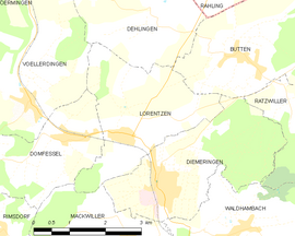 Mapa obce Lorentzen