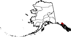 map of Alaska highlighting Haines Borough