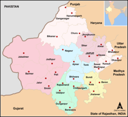 Divisione di Jaipur – Mappa