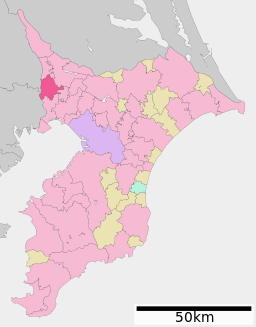 Matsudos läge i Chiba prefektur