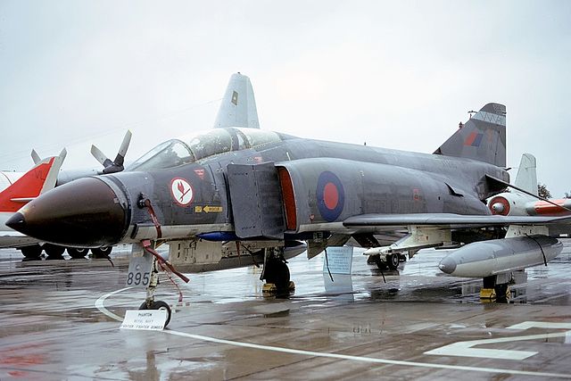 Phantom FGR.2 XT895 from No. 6 Squadron, this was the first squadron to get operational Phantoms in May 1969 at Coningsby; No. 54(F) Squadron received
