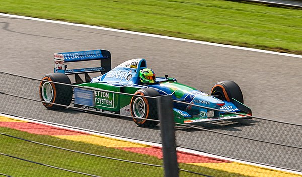 Mick Schumacher driving the B194 of his father Michael in 2017