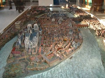 Scale model of the Île de la Cité in the 16th century