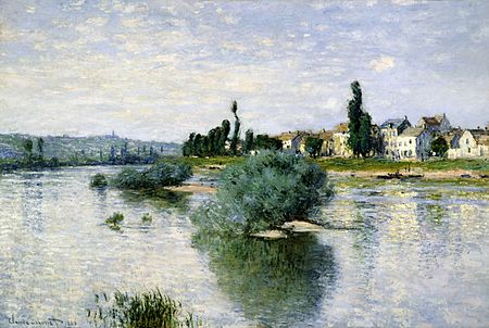 The Seine at Lavacourt by Claude Monet. Impressionist music and art sought similar effects of the ethereal, atmospheric. Monet Lavacourt.jpg