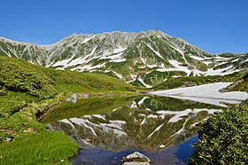 Kilátás a Tate-hegyre és a Mikuri-tóra.