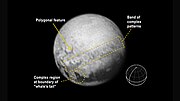 冥王星地質特徵（2015年7月10日）。