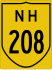 National Highway 208 marker