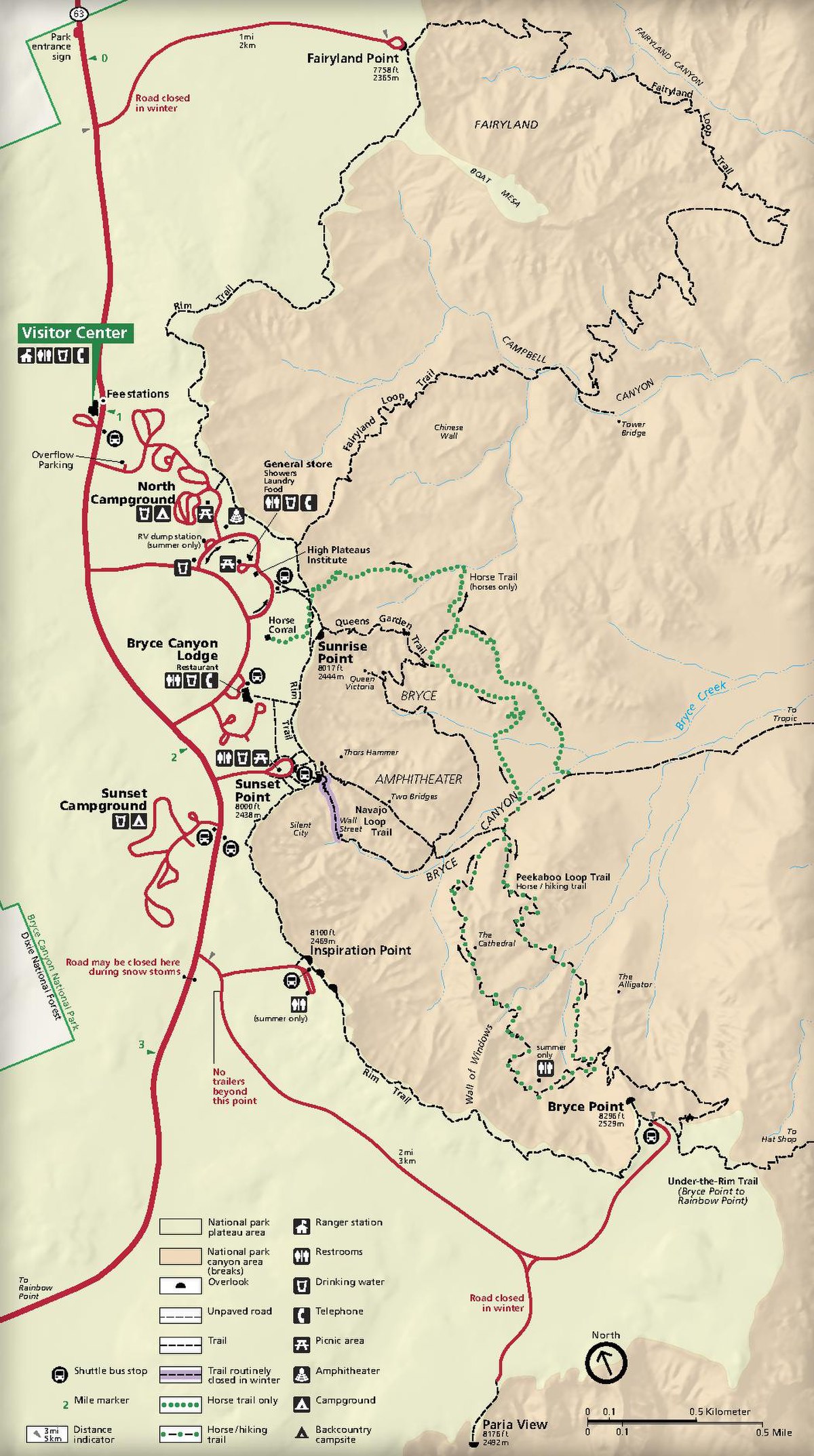 bryce canyon map pdf File Nps Bryce Canyon National Park Detail Map Pdf Wikimedia Commons