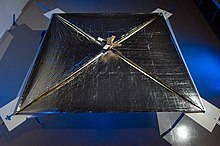A photo of the experimental solar sail, NanoSail-D. Nano Sail D.jpg