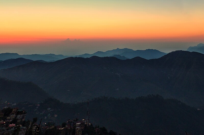 File:Nature's creation with Sunset and Mountain.jpg