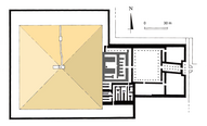 Neferirkare's complex where solar boats were present at both the north and south sides. Neferirkare-Komplex.png