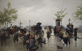 L'Entrée du pont de la Guillotière par un temps de pluie, Nicolas Sicard