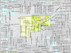 Peta Biro Sensus AS menampilkan batas-batas kota