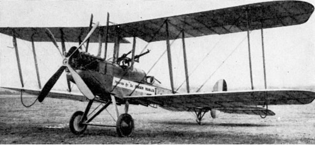Operational B.E.2c with RAF 1a engine, "V" undercarriage, streamlined cowling on sump, and cut-out in upper centre section to improve field of fire fo