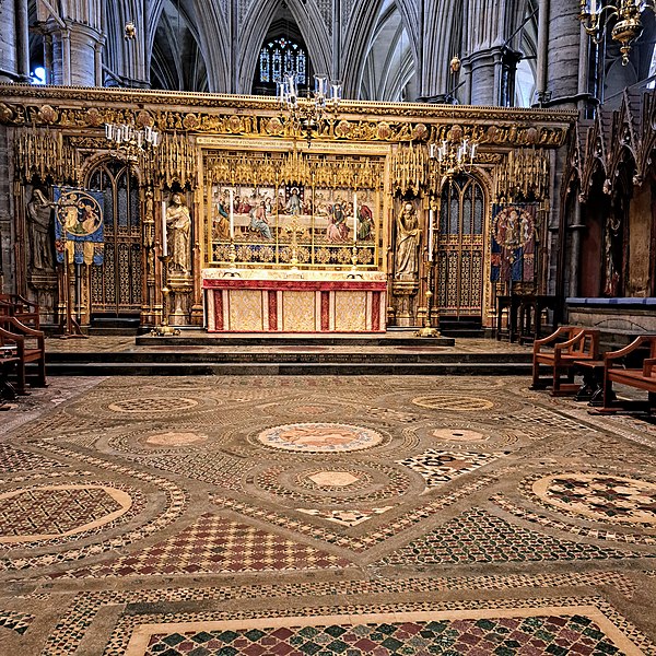 File:Original mosacics and coronation circle Westminster Abbey London England.jpg