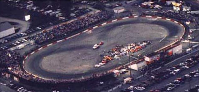 Overhead shot of the track Indianapolis Speedrome