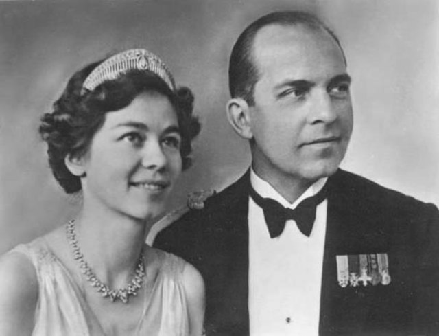 Pavlos' paternal grandparents, Frederica of Hanover (left) and Paul of Greece (right).