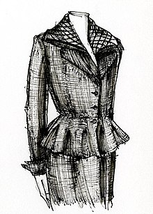 Drawing of a Peplum Jacket, by David Ring. Peplum jacket.jpg