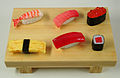 Plastic sushis used for display in restaurants