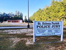 St. Helena Parish Police Jury, maintenance department in background Police jury.jpg