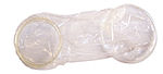 En kondom för kvinnor tillverkad av polyuretan.