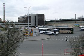 Estação de trem Praha-Holešovice, vista do sudeste