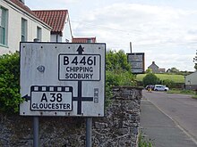 New Road, Olveston, South Gloucestershire Pre 1965 Roadsign New Road, Olveston.jpg